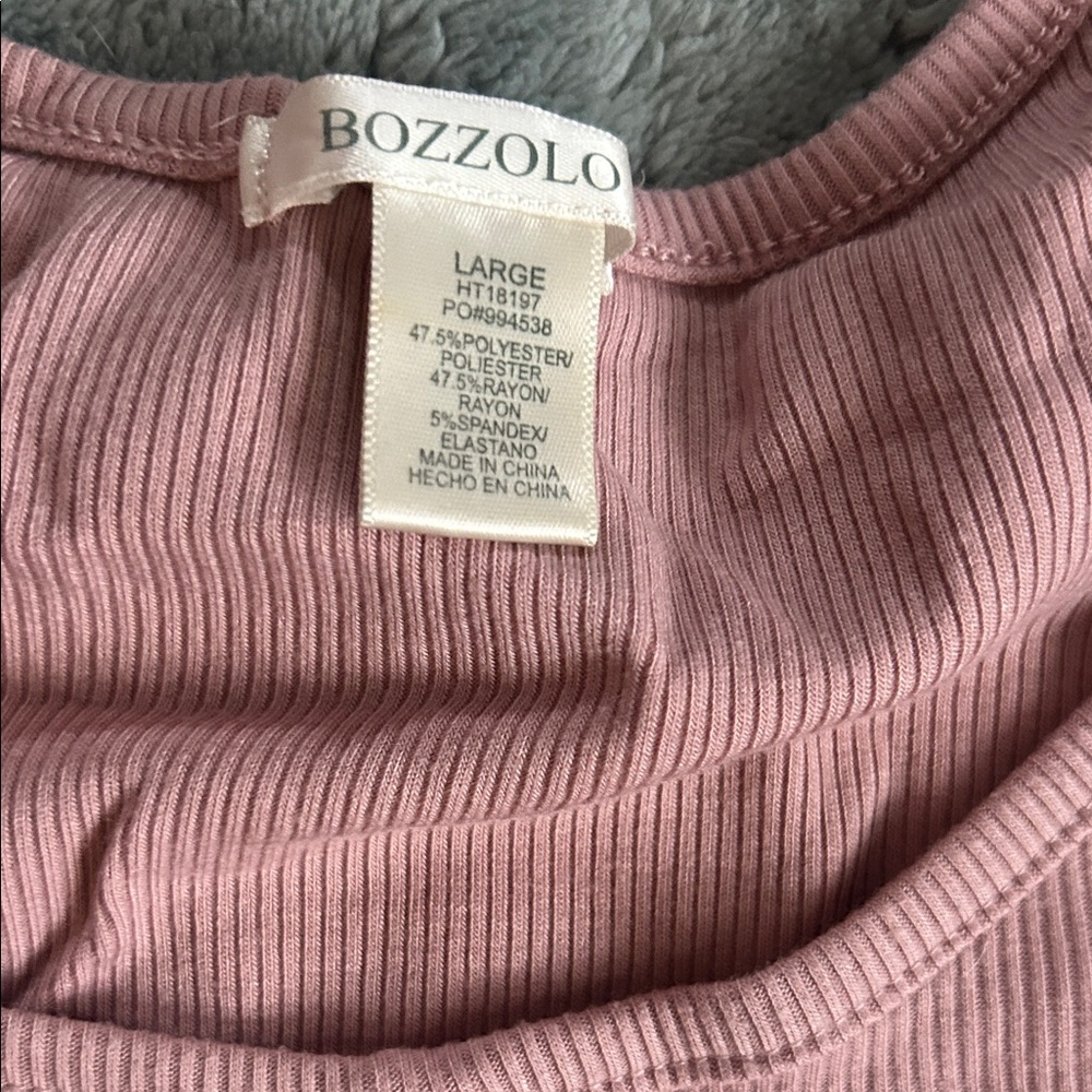 Bozzolo Pink Ribbed Crop Top - Picture 2 of 2
